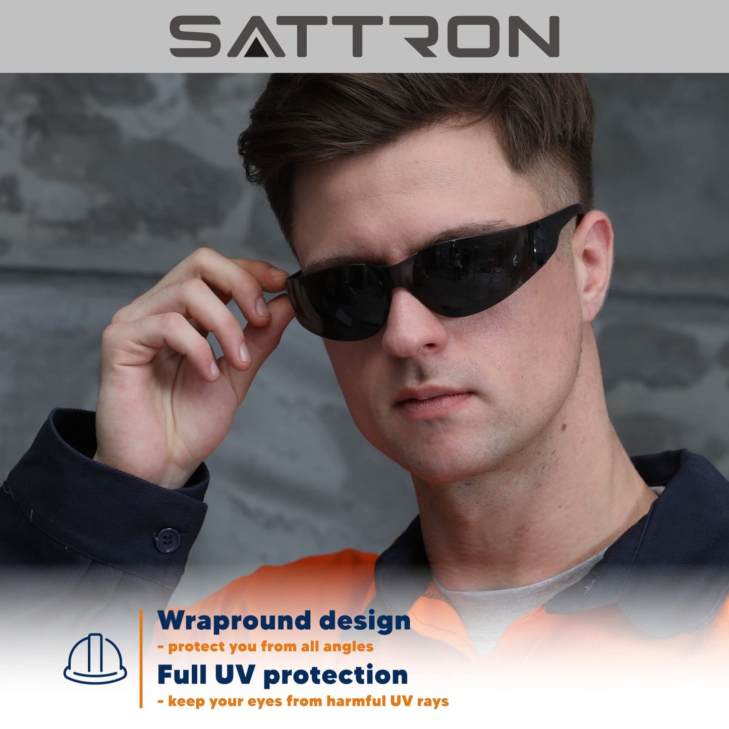 24 Pack of Tinted Safety Glasses (Protective Safety Sunglasses) Ploycarbonate Dark Smoke Lenses for UV Protection, Scratch & Impact Resistant, Perfect for Construction, Outdoor Work, Shooting and More