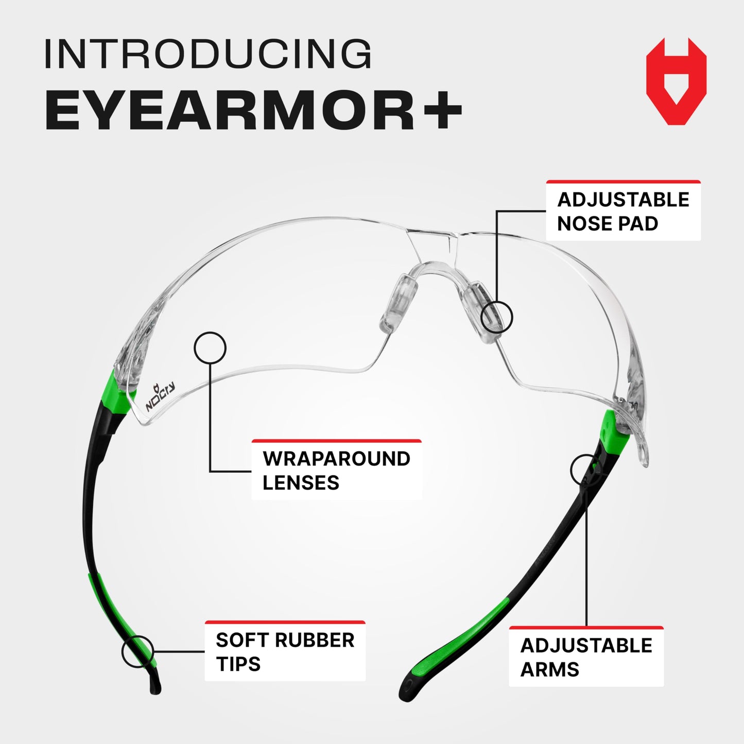 NoCry Clear Safety Glasses for Men and Women with Anti-Fog and Scratch Resistant Wrap Around Lenses, Adjustable Temples and Nose Pads — Certified ANSI Z87 Safety Glasses — 100% UV Protective Eyewear