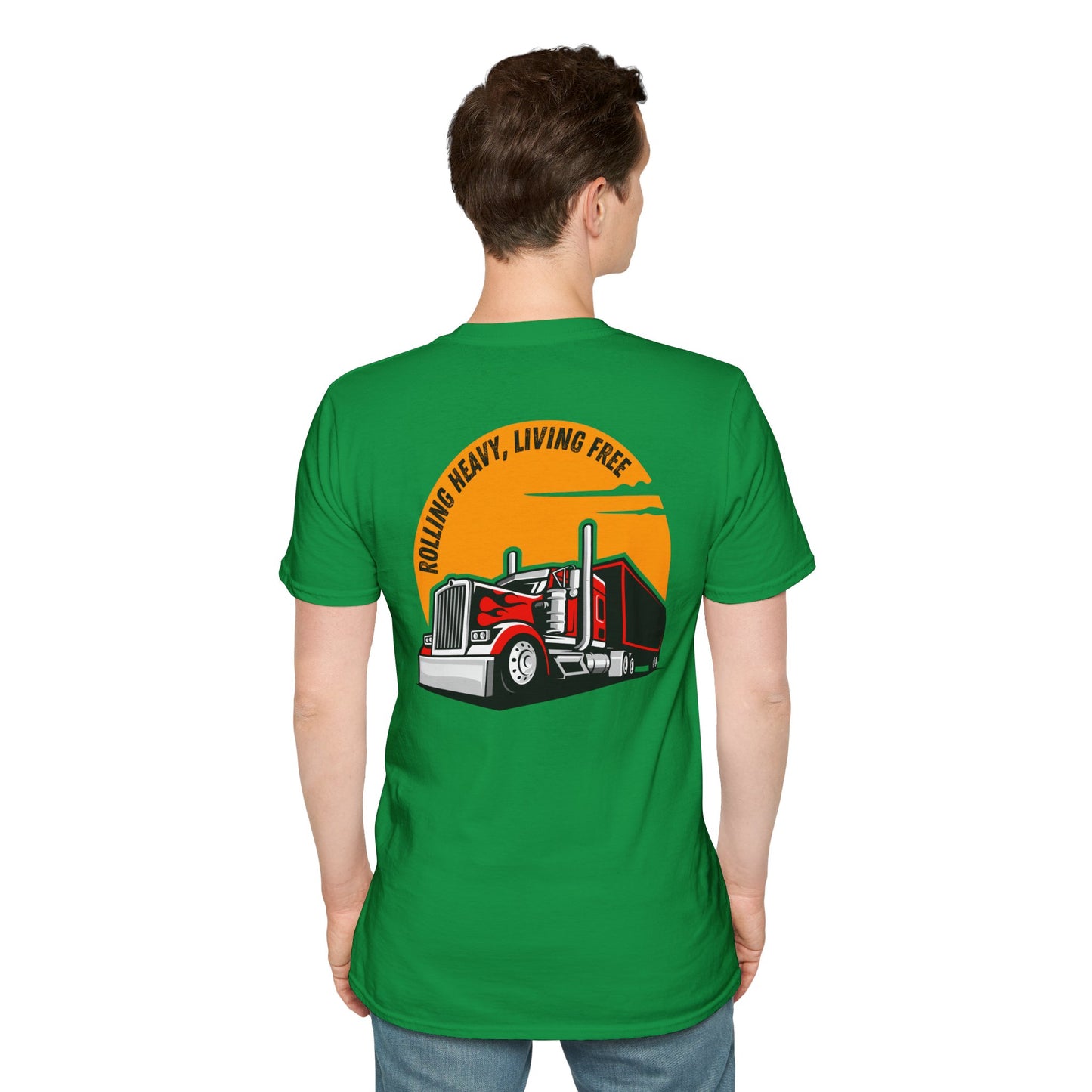 Trucker Rolling Heavy Living Free Soft-style T-Shirt FR ruffntuff