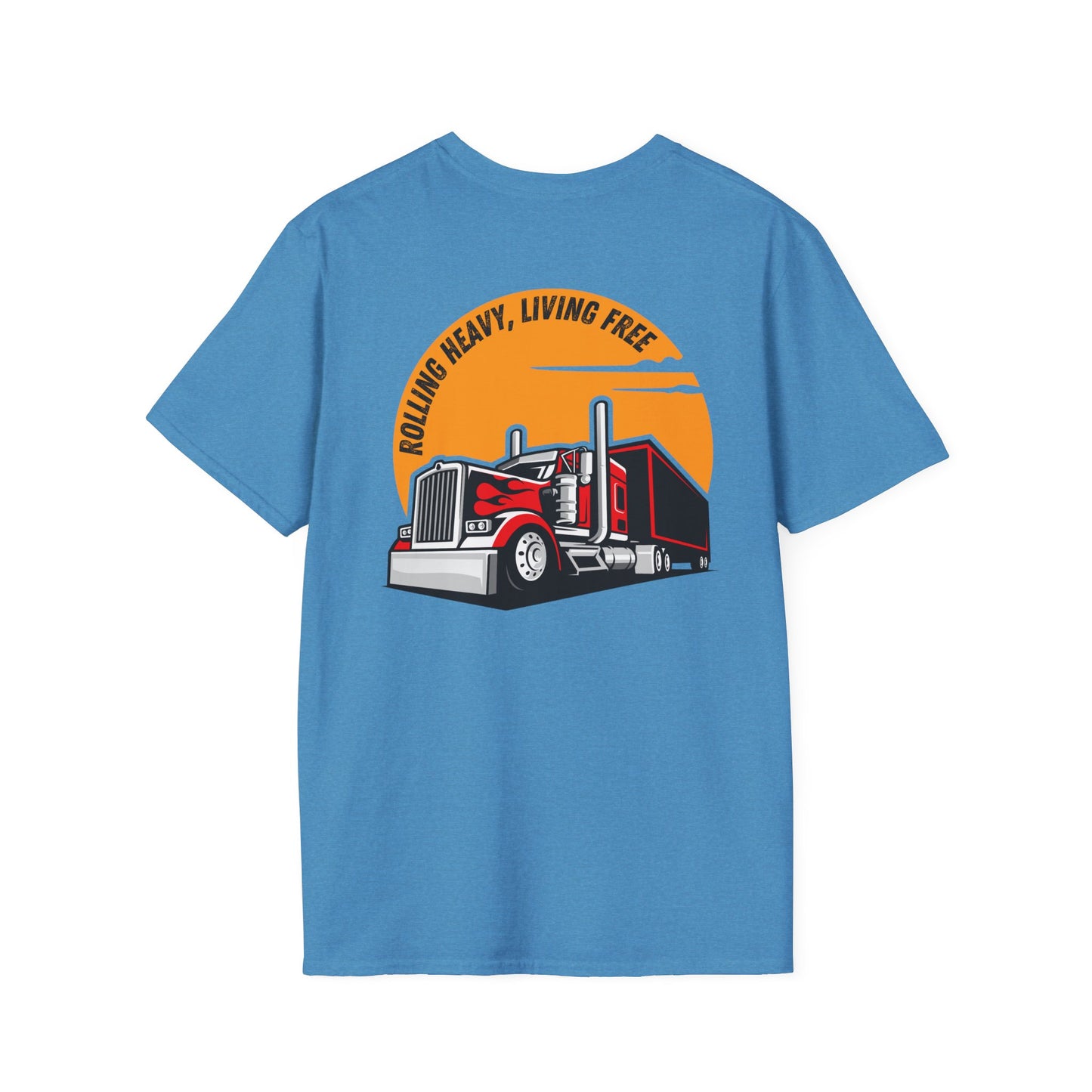 Trucker Rolling Heavy Living Free Soft-style T-Shirt FR ruffntuff