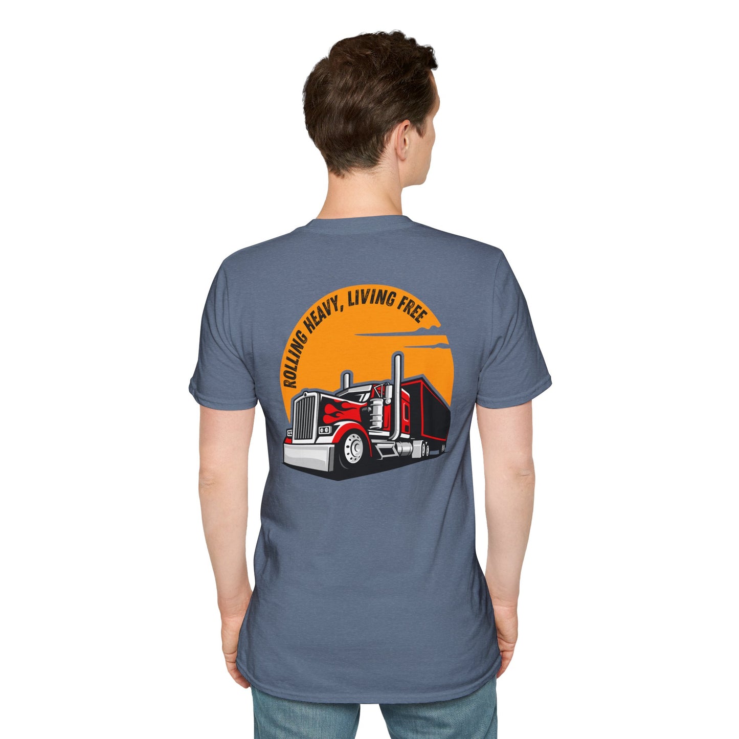 Trucker Rolling Heavy Living Free Soft-style T-Shirt FR ruffntuff