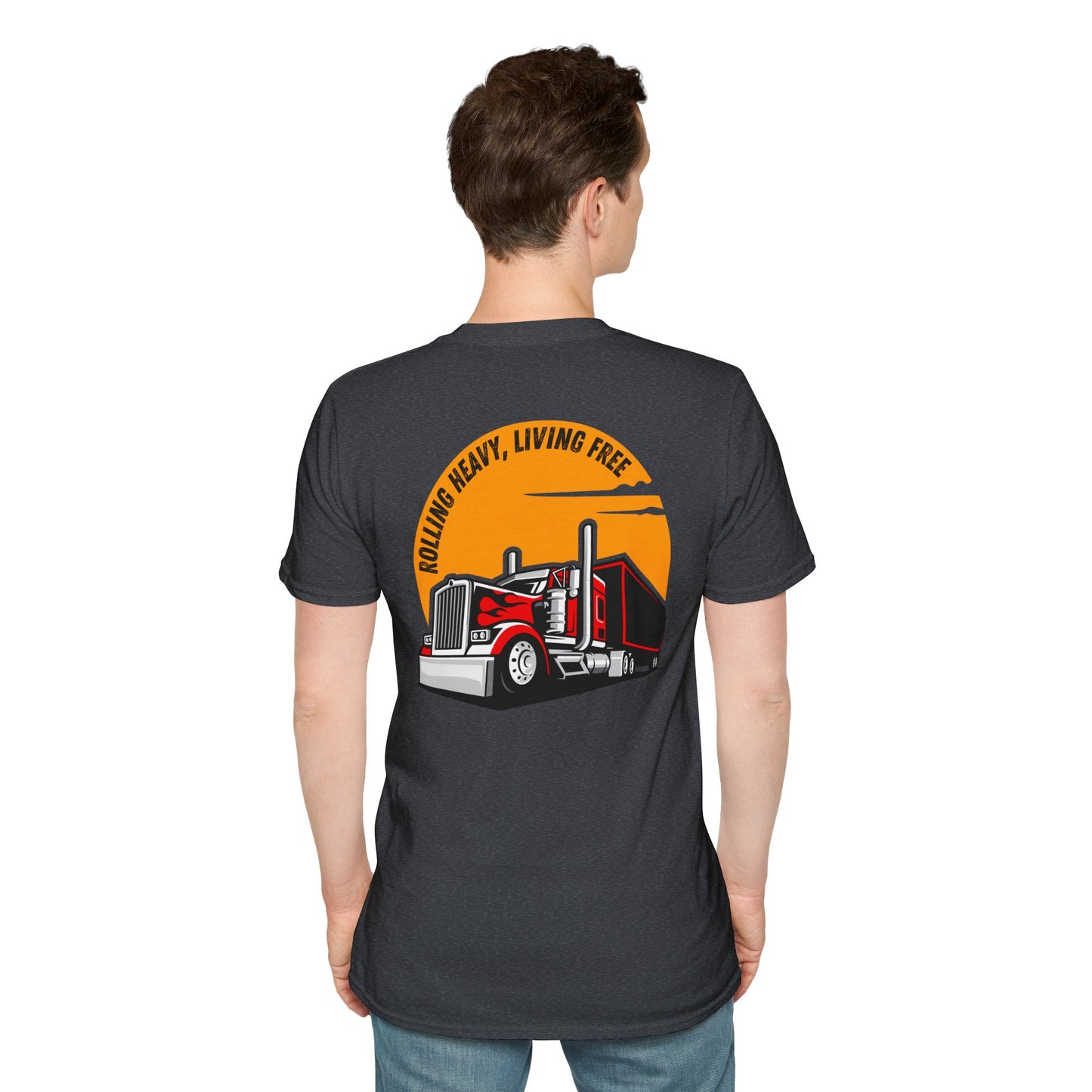 Trucker Rolling Heavy Living Free Soft-style T-Shirt FR ruffntuff