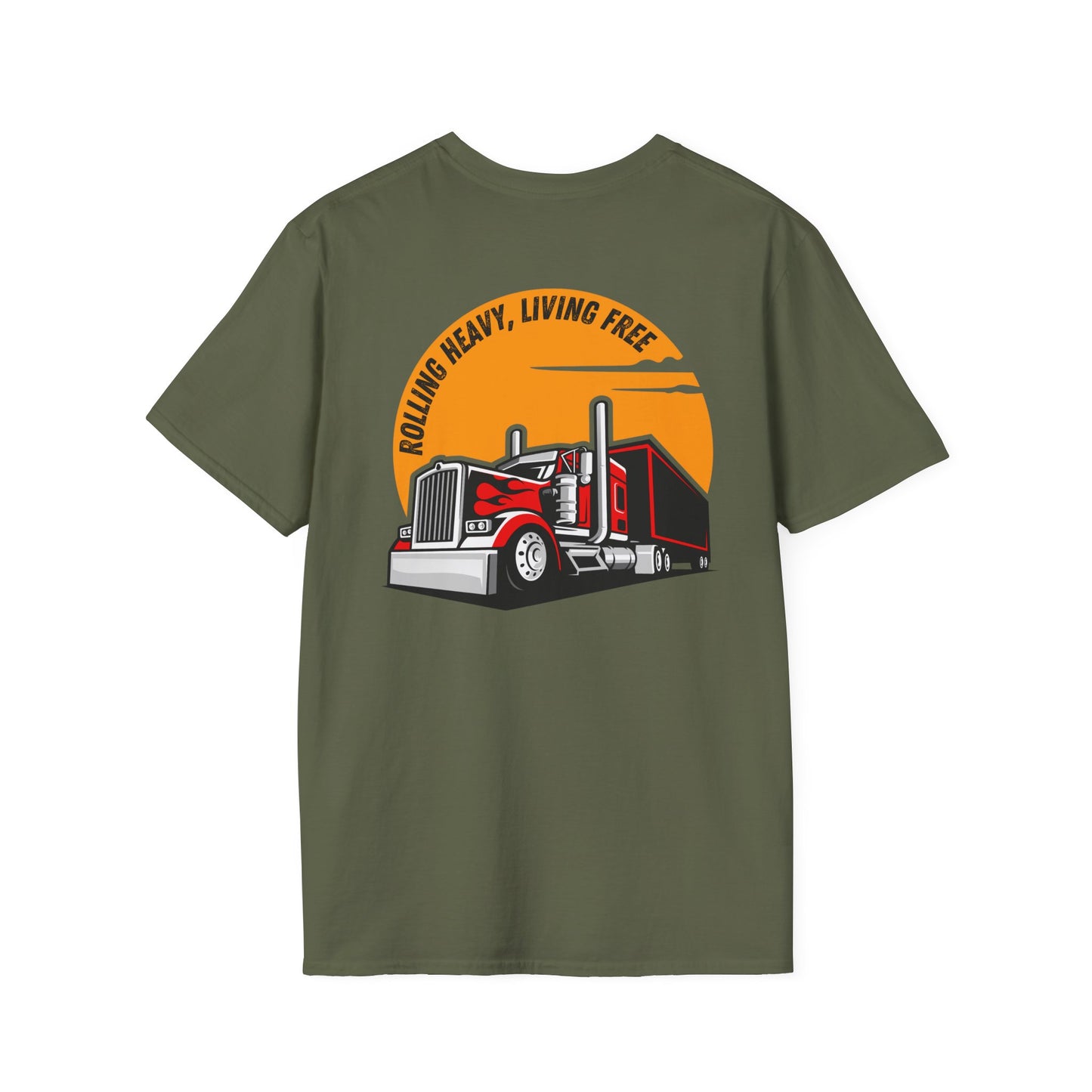 Trucker Rolling Heavy Living Free Soft-style T-Shirt FR ruffntuff