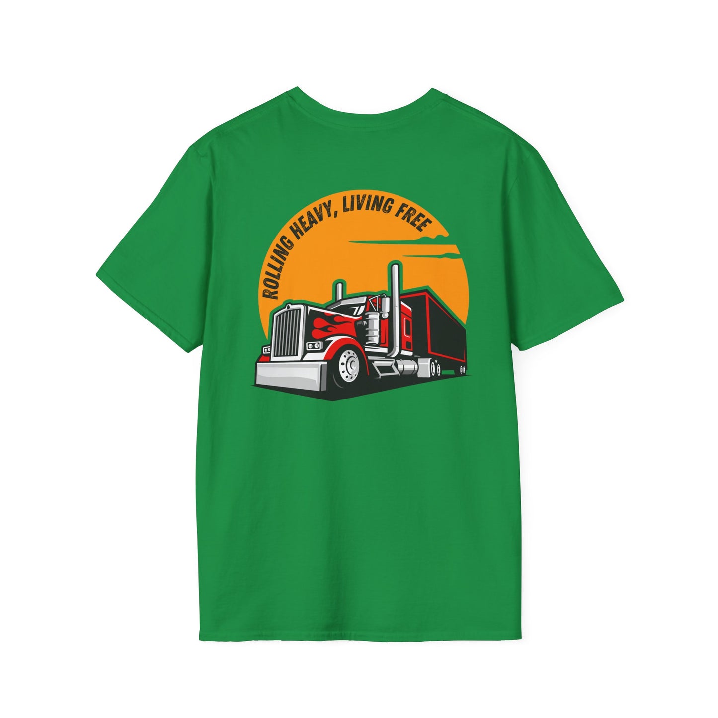 Trucker Rolling Heavy Living Free Soft-style T-Shirt FR ruffntuff