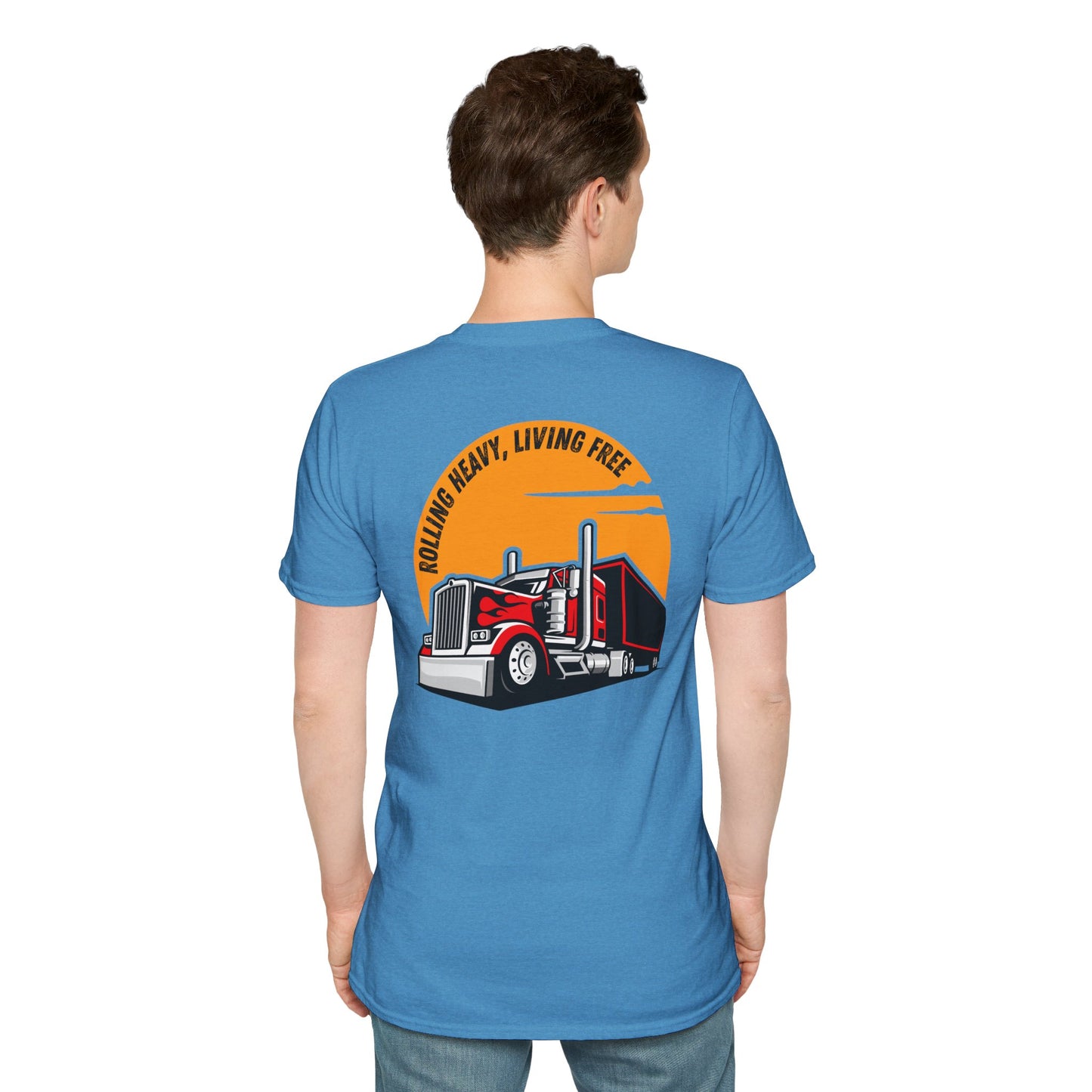 Trucker Rolling Heavy Living Free Soft-style T-Shirt FR ruffntuff