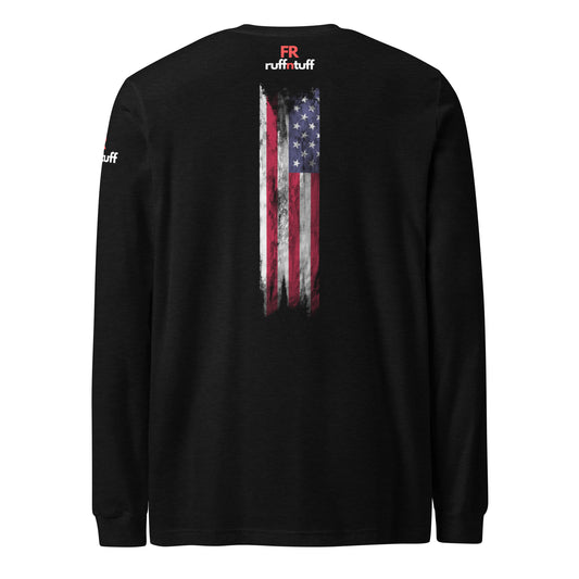 FRruffntuff Oilfield Flame Resistant American Flag Spine Lightweight Breathable Long Sleeve Work Shirt